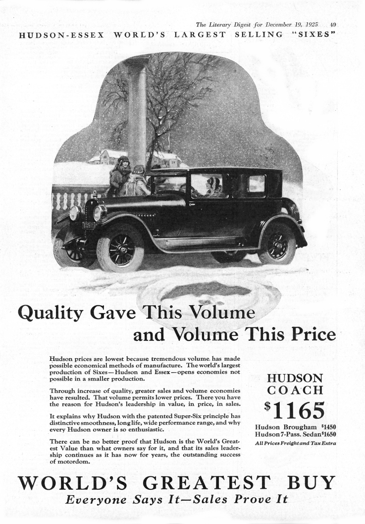 1926 Hudson Auto Advertising